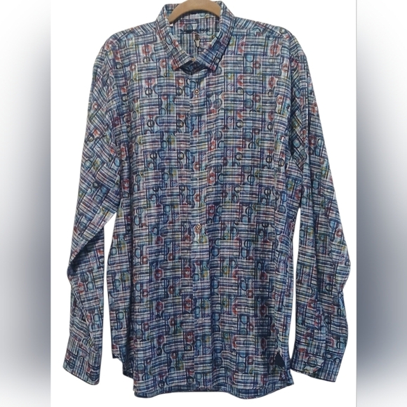 Other - Visconti Black -NWOT Multi Colored Geometric Pattern, Long Sleeve,